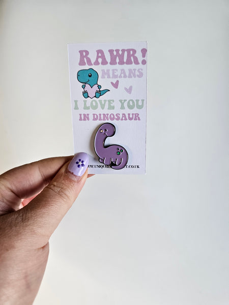 I love you dinosaur Enamel Pin