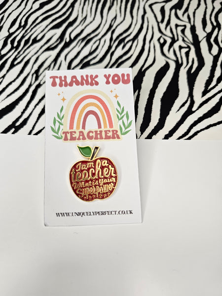 Teacher Enamel Pin leaver gift