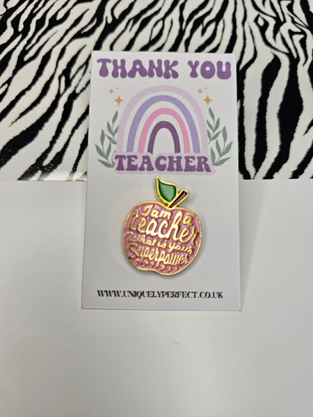 Teacher Enamel Pin leaver gift
