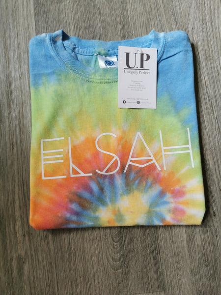 Pastel personalised tie dye  t shirt