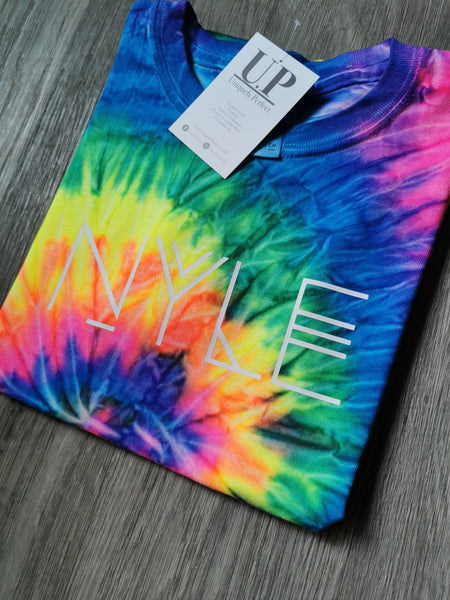 Neon personalised tie dye t shirt