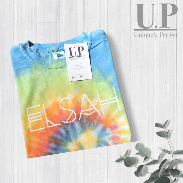 Pastel personalised tie dye  t shirt