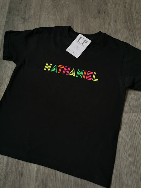 Neon name t shirt