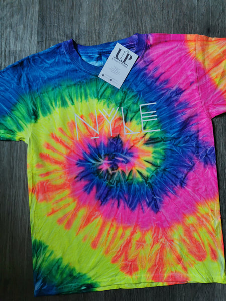 Neon personalised tie dye t shirt