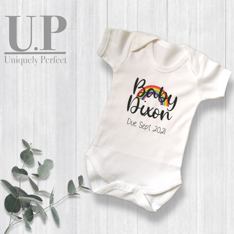 Rainbow baby announcement vest